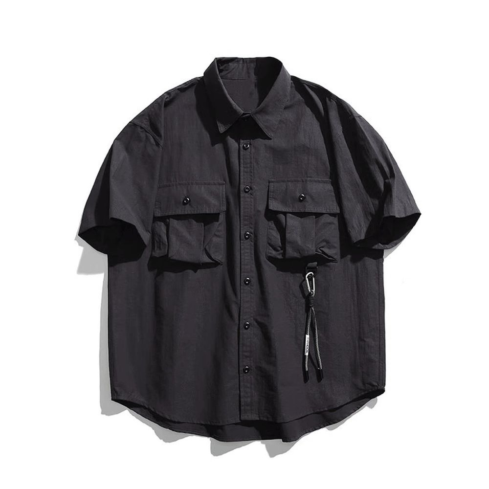 Retro Workwear Short-Sleeved Shirt Men's Outdoor Casual All-match Youth Shirt Jacket